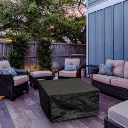 Square GFRC Gas Fire Pit Table with Waterproof Cover