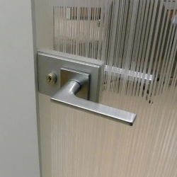 Stylish interior aluminum door with fabric laminated glass
