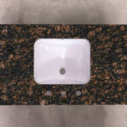 Tan Brown Granite Bathroom Vanity Top with Undermount Ceramic Sink
