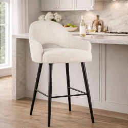Upholstered Bar Stool with Metal Frame for Restaurant Use