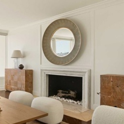 Wall Decorative Bolectioin Marble Surround to Frame the Fireplace
