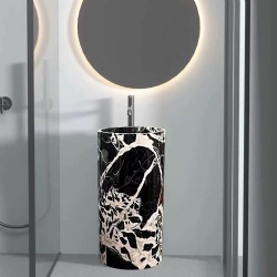 antique black marble lavatory pedestal basin