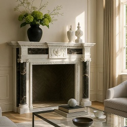 architectural marble fireplace mantel
