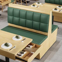 banquette restaurant booth with storage underneath