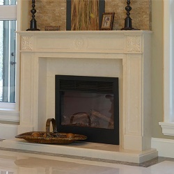 custom Verona marble fireplace mantel