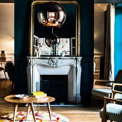 custom made white marble fireplace mantel