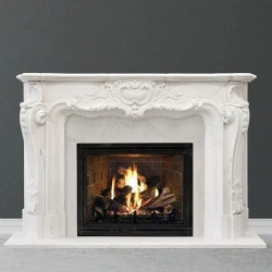 custom natural stone fireplace surround for luxury living room USA