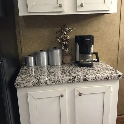 dark grey granite cabinet tops