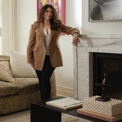 designer marble fireplace mantel