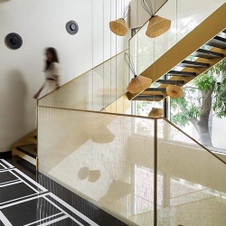 fabric laminated glass railing