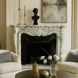fireplaces and chimney pieces made in stone and marble