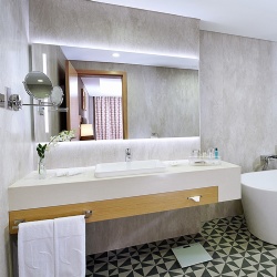 floating lavatory vanities and mirror for hotel bathroom in UAE