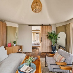 furnished glamping tent