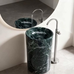 green marble lavatory pedestal basin
