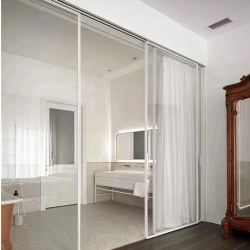 hospitality bathroom glass partition supplier