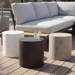 indoor outdoor concrete pedestal side table set