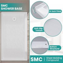 lightweight heavy duty SMC shower pan for hotel project