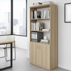 office cabinet with open shelves