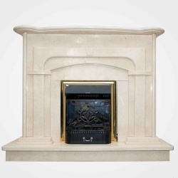 simplistic custom made marble fireplace
