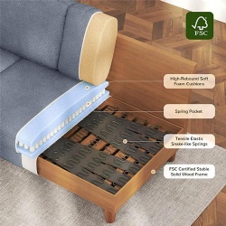 sofa with coil spring seat cushion